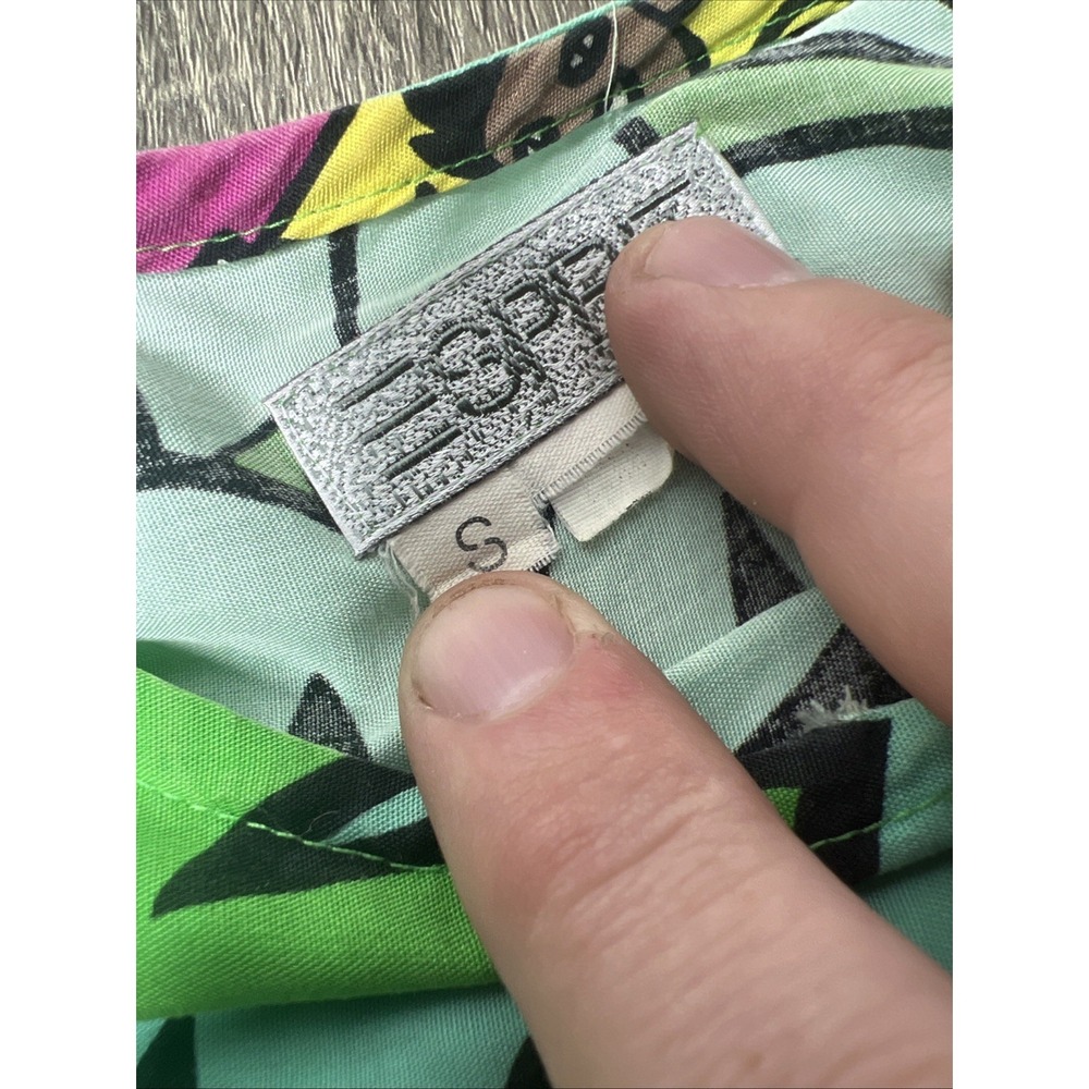 VTG 80's Esprit Resnicoff Art Print Top Women's Small Beach Tropical Shirt Tunic - Picture 14 of 16